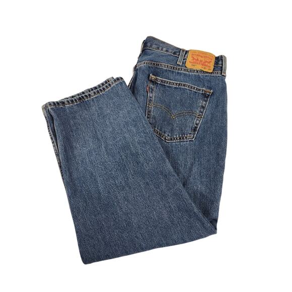 Levi's 550 Relaxed Fit Jeans 42x29 (27 actual) Medium Wash Denim Blue High Rise - Picture 1 of 8
